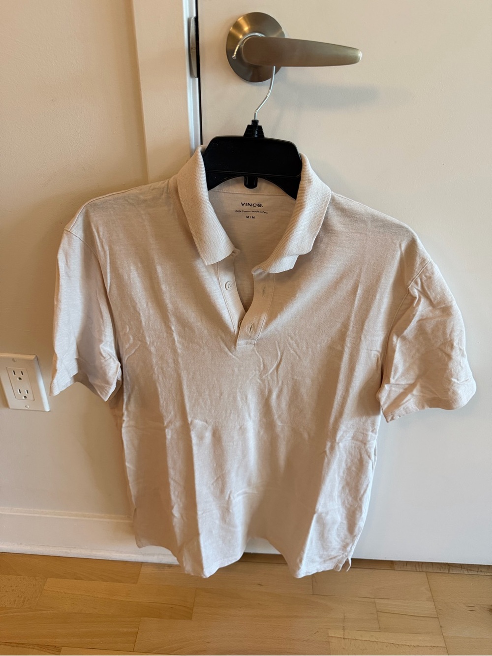 Vince Men's Polo Shirt in Light Beige
